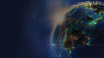 Imagen del planeta tierra conectado a través de plataformas digitales como Fieldview