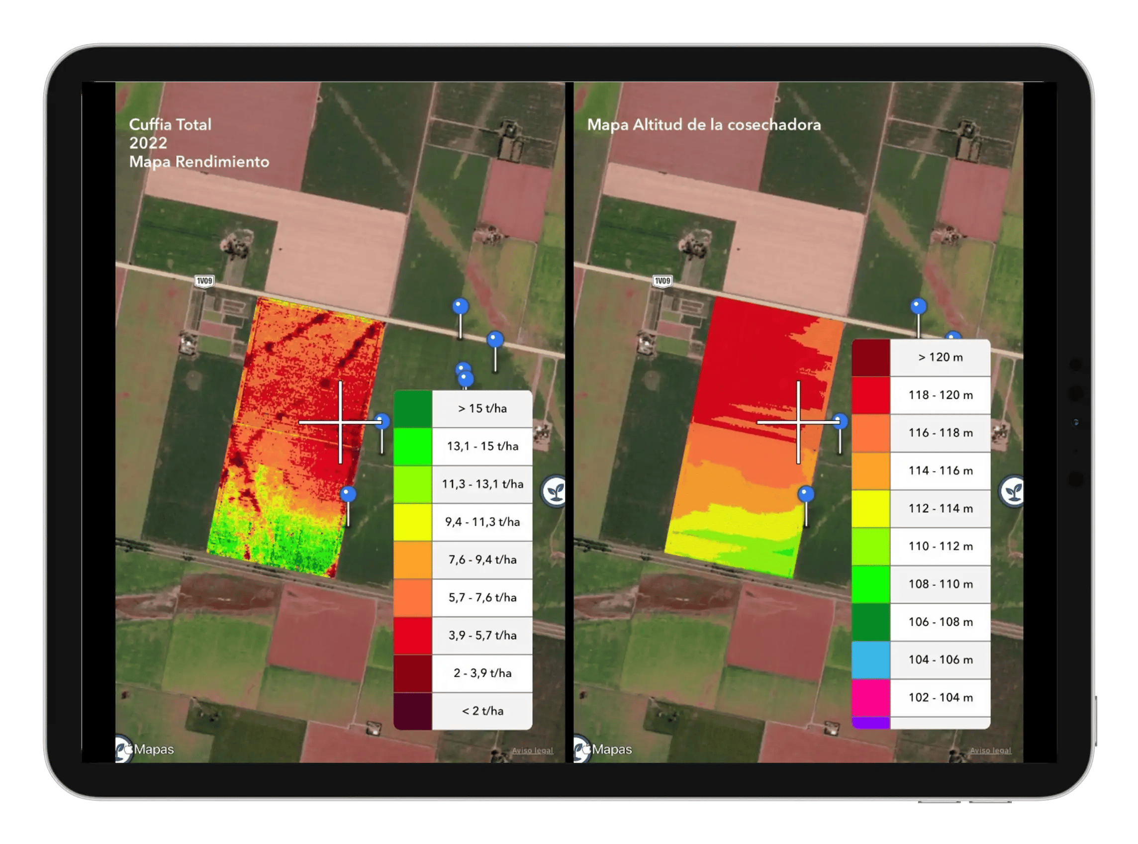 Mapa de rinde en FieldView. 