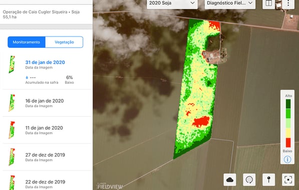 Monitoreo de cultivos con la app para agricultura Fieldview